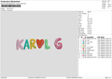 Karol Color Embroidery File 6 sizes