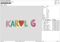 Karol Color Embroidery File 6 sizes