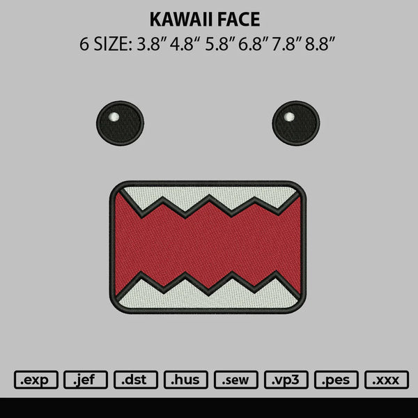Kawaii Face Embroidery File 6 sizes