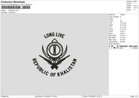 Khalistan Embroidery File 6 sizes
