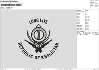 Khalistan Embroidery File 6 sizes