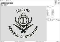 Khalistan Embroidery File 6 sizes