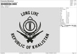 Khalistan Embroidery File 6 sizes