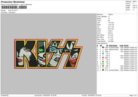 Kiss V2 Embroidery File 6 sizes