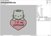 Kitty Girlfriend Embroidery File 6 sizes