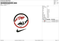 Koi Logo Embroidery File 6 sizes