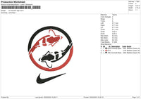 Koi Logo Embroidery File 6 sizes