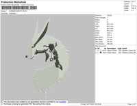 Kurama Naruto 02 Bw Embroidery