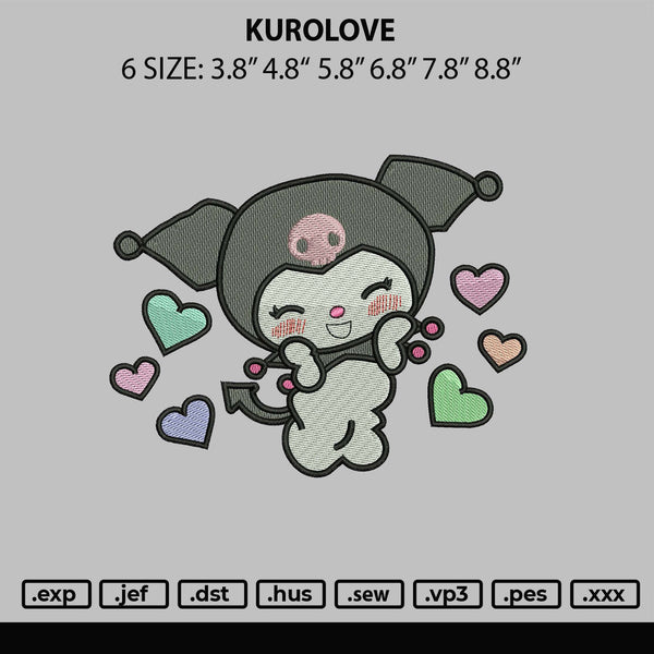 Kurolove Embroidery File 6 sizes
