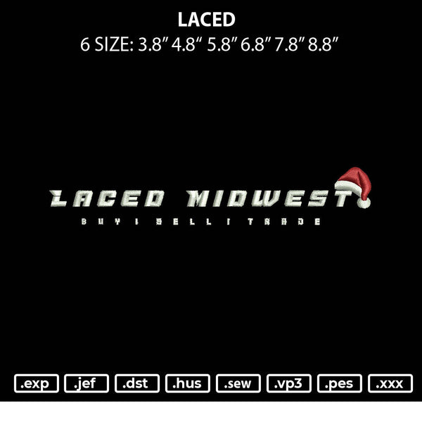 Laced Embroidery File 6 sizes