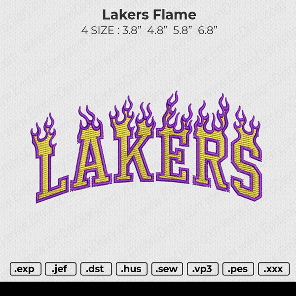 Lakers Flames 02 Embroidery