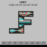 Lane F Embroidery File 6 sizes