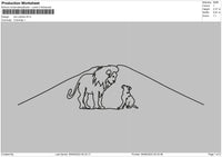 Lion Outline Embroidery File 6 sizes