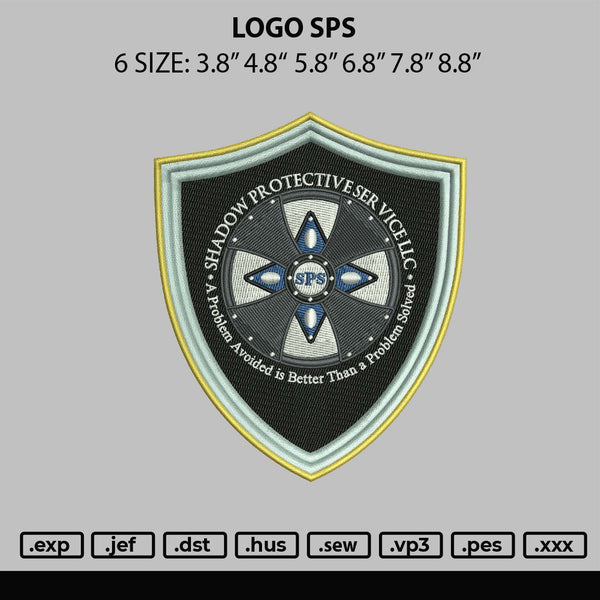 Logo Sps Embroidery File 6 sizes