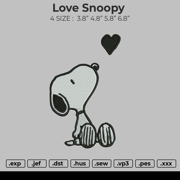 Love Snoopy Embroidery