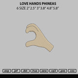 Love Hand Phineas Embroidery File 6 sizes
