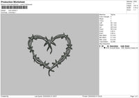 Love Outline Embroidery File 6 sizes