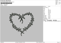 Love Outline Embroidery File 6 sizes