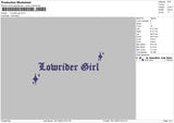 Lowrider G Embroidery File 6 sizes