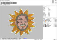 Post Malon Flower Embroidery