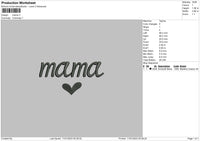 Mama Txt Embroidery