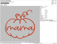 Mama Pumpkin Embroidery