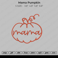 Mama Pumpkin Embroidery