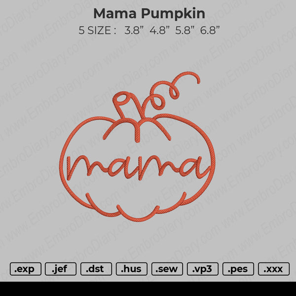 Mama Pumpkin Embroidery