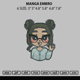 Manga Embro Embroidery File 6 sizes
