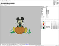 Mickey M Pumpkin Embroidery