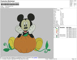 Mickey M Pumpkin Embroidery