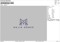 Mejia Home Embroidery File 6 sizes