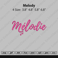 Melody Text Embroidery