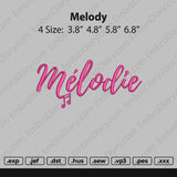 Melody Text Embroidery