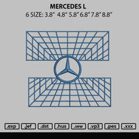 Mercedes L Embroidery File 6 sizes