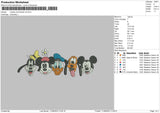 Mickey Friends V5 Embroidery File 6 sizes