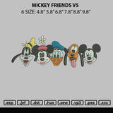 Mickey Friends V5 Embroidery File 6 sizes