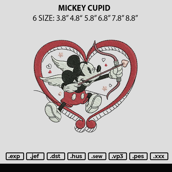 Mickey Cupid Embroidery File 6 sizes