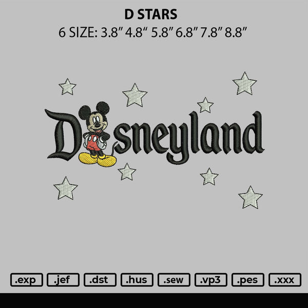 D Stars Embroidery