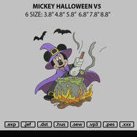 Mickey Halloween V5 Embroidery File 6 sizes