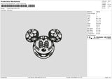 Mickey Head Motif Embroidery File 6 sizes