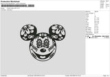Mickey Head Motif Embroidery File 6 sizes