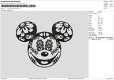 Mickey Head Motif Embroidery File 6 sizes