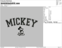 Mickey One Color Embroidery