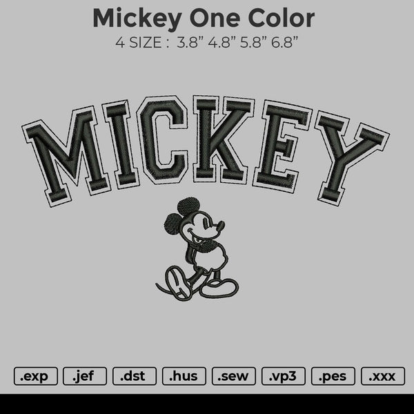 Mickey One Color Embroidery
