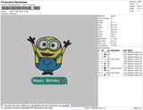 Minion Happy Birthday Embroidery