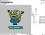 Minion Happy Birthday Embroidery