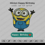 Minion Happy Birthday Embroidery
