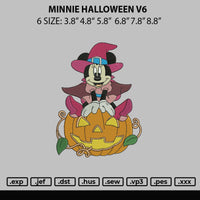 Minnie Halloween V6 Embroidery File 6 sizes