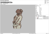 Mom And Child Embroidery File 6 sizes